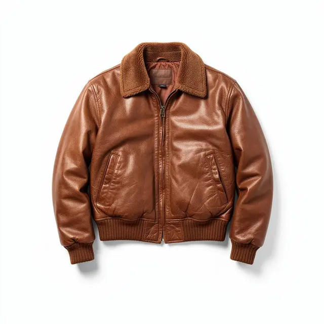 Aviator Leather Jacket Brown