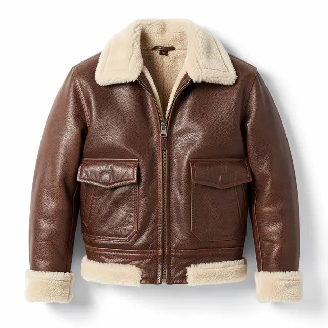 Aviator Leather Jacket Shearling