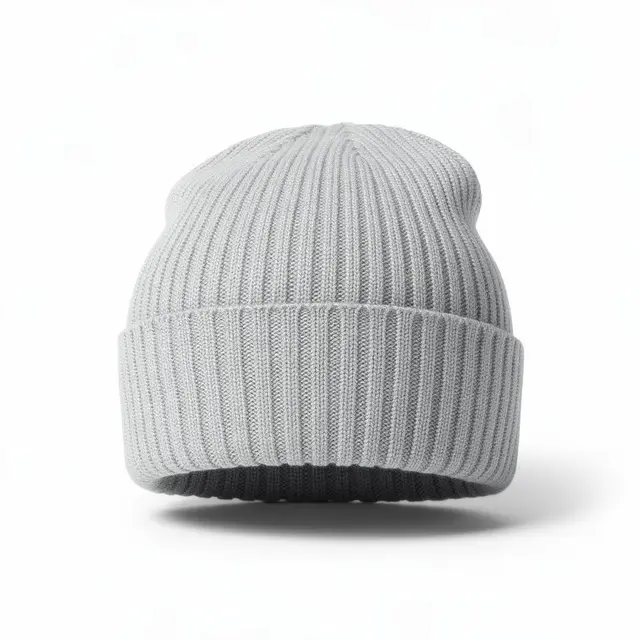 Cashmere Beanie Ribbed