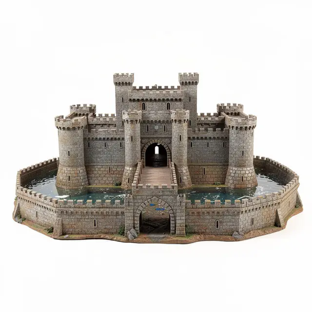 Castle With Working Moat