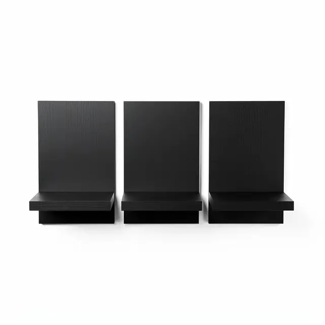 Floating Wall Shelves (3) Black